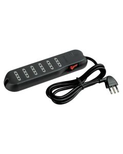 Alargador Multiple 6 Pos. 10A 2P+T 3 Mts.