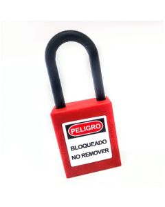 Candado Bloqueo Aluminio Dielectrico Rojo Grabado